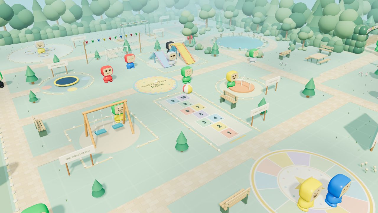 The park's colourful games and playground